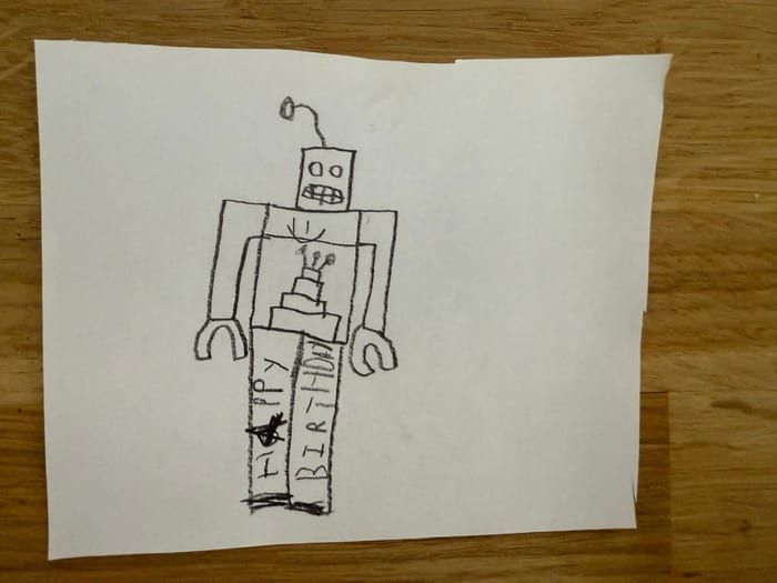 Hand-drawn robot sketch